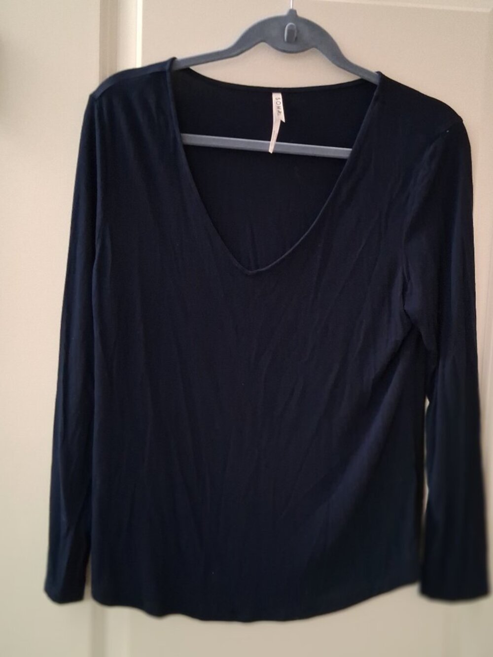 Soma Women's Cool Night Deep V Neck Long Sleeve PJ Top